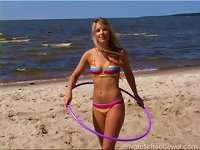 Free Sex Bikini Teen Strips On The Beach And Hula Hoops In The Nude